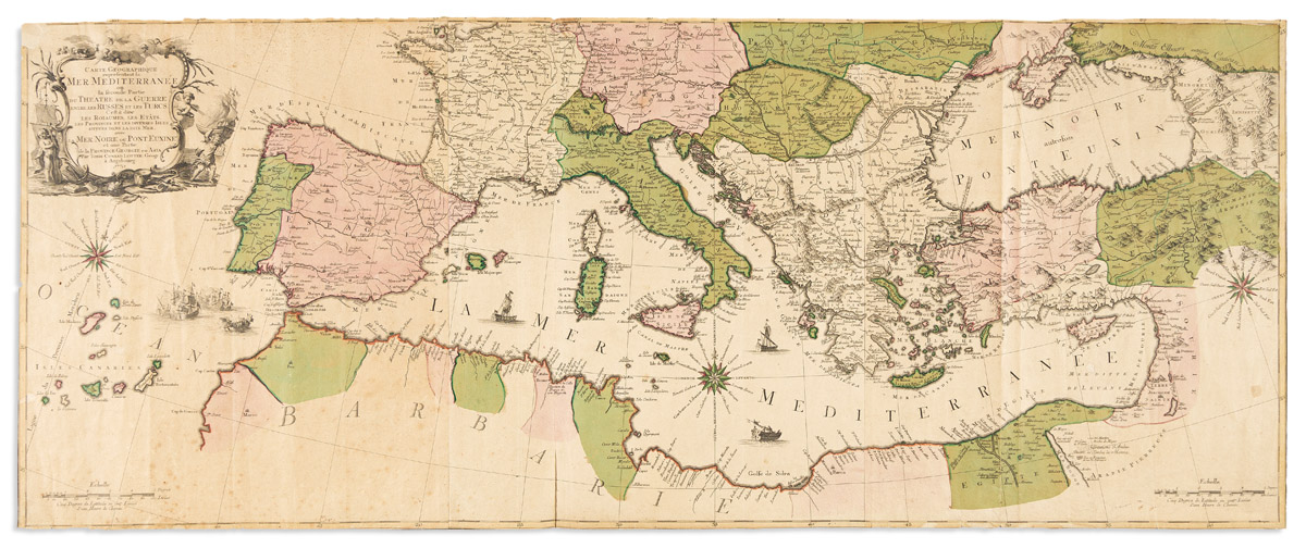 (MEDITERRANEAN.) Tobias Conrad Lotter. Carte Geographique Representant la Mer Mediterranee